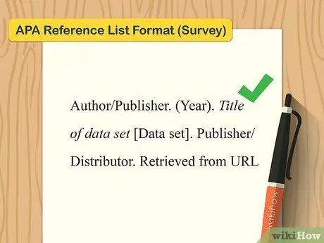 Sumipi ng isang Survey sa APA Hakbang 1