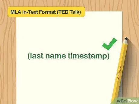 Процитируйте выступление TED в шаге 10 MLA