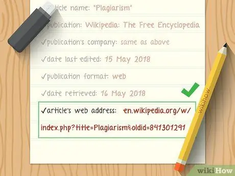 MLA форматындағы Wikipedia мақаласын келтіріңіз 6 -қадам