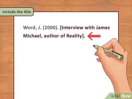 Cite an Interview in APA Step 13