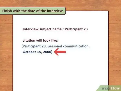 Цитируйте интервью в APA Step 6