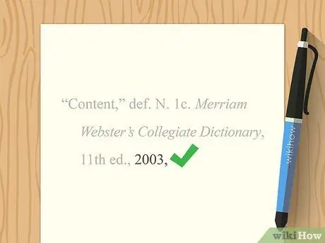 Αναφέρετε μια έννοια λεξικού στο MLA Βήμα 7
