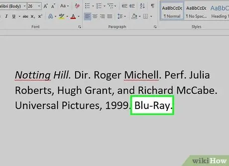 Cite a Movie Using MLA Style Step 7