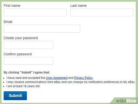 Åpne en eBay -konto Trinn 3