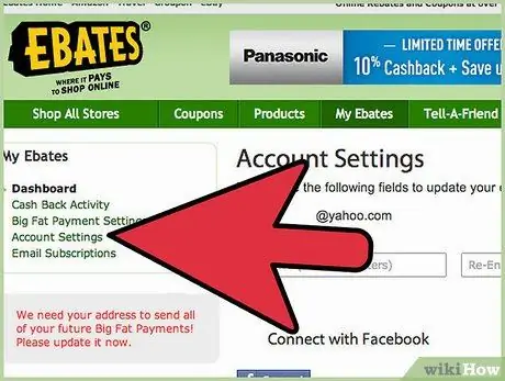 از مرحله 2 Ebates استفاده کنید