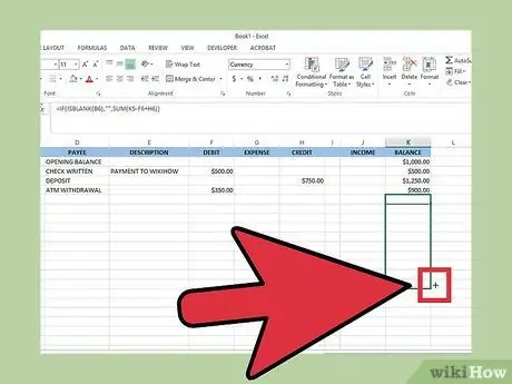 Maak een eenvoudig chequeboekregister met Microsoft Excel Stap 14