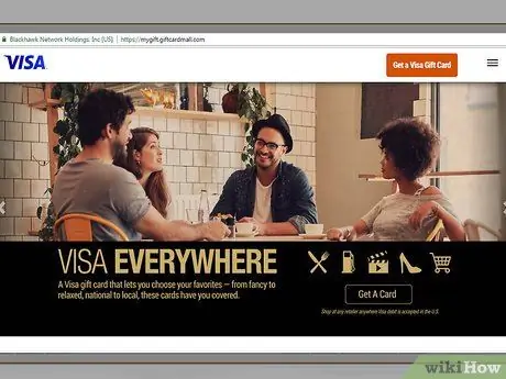 Проверете баланса на вашата карта за подарък Visa Стъпка 1