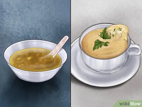 Use sopa para evitar comer demais. Etapa 4