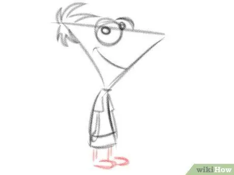 Zeichne Phineas Flynn aus Phineas und Ferb Schritt 7