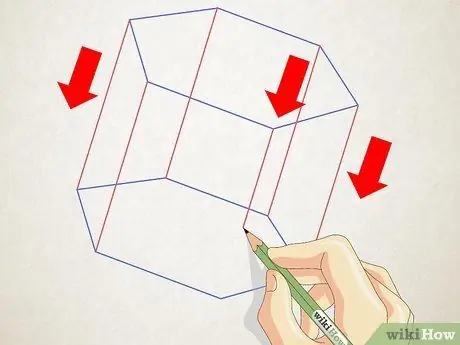 Gumuhit ng isang Hexagonal Prism Hakbang 8