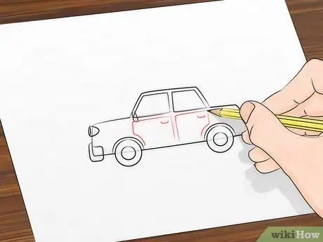 Etapa 7 do desenho de um carro de desenho animado