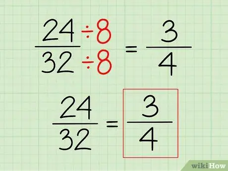 Réduire les fractions Étape 3