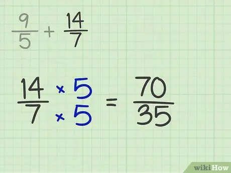 3 -qadam, denominatorlardan farqli ravishda kasrlarni qo'shing