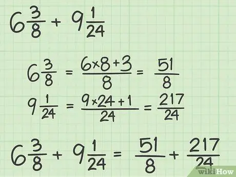 6 -qadam, denominatorlardan farqli o'laroq kasrlarni qo'shing