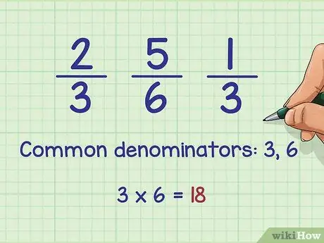 Ordina le frazioni dal minimo al più grande Passaggio 1