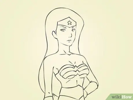 Lukis Wonder Woman Langkah 8