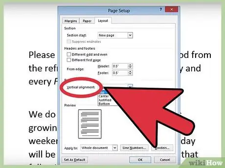 Középső szöveg a Microsoft Word programban 9. lépés