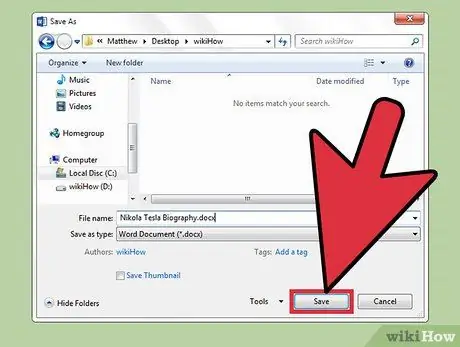 I-save ang isang Microsoft Word Document Hakbang 7