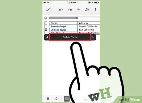Ștergeți un tabel în Google Docs Pasul 14