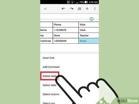 Elimina una tabella in Google Documenti Passaggio 19