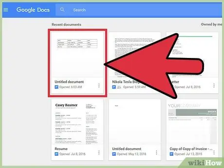 Tabeli kustutamine teenusest Google Docs 6. toiming