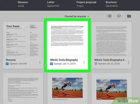 Crea un documento Google Passaggio 8