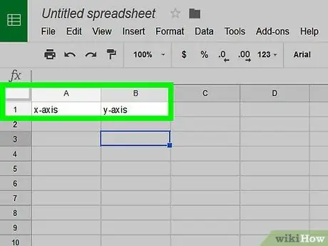 Opret en graf i Google Sheets Trin 3