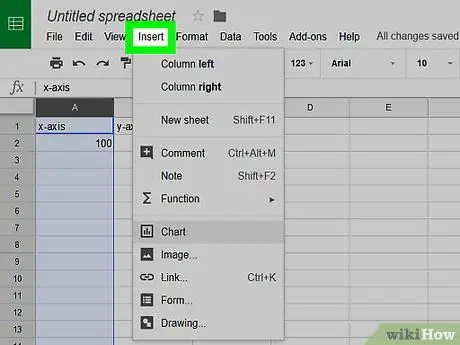 Opret en graf i Google Sheets Trin 6