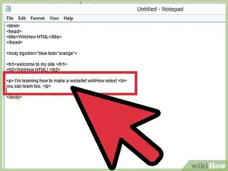 Create a Simple Webpage Using Notepad Step 9