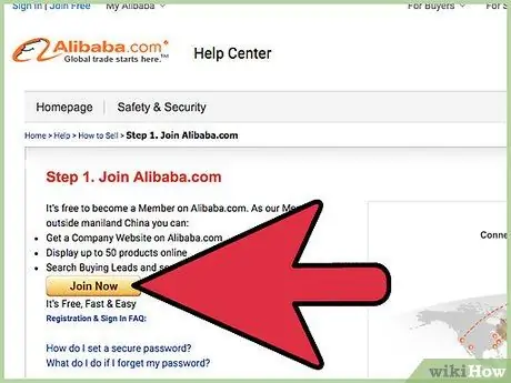 Продавайте свои продукты на Alibaba Шаг 2