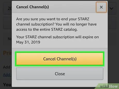 Cancelar Starz no Amazon Step 11