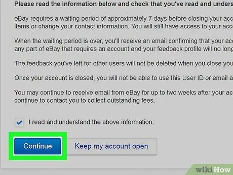 Ta bort ett eBay -konto Steg 12