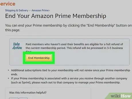 Отмена бесплатной пробной версии Amazon Prime Шаг 13