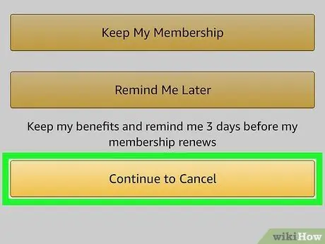 Анулиране на безплатна пробна версия на Amazon Prime Стъпка 6