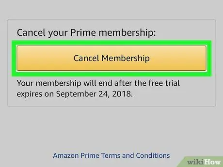 Анулиране на безплатна пробна версия на Amazon Prime Стъпка 7