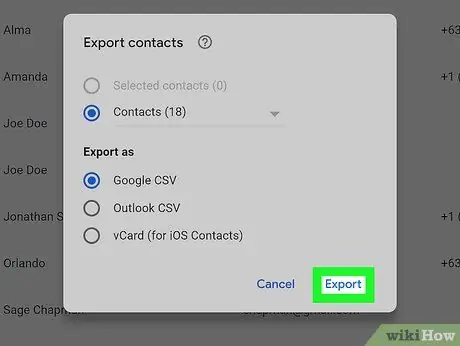 Restaurer les contacts Google Étape 10