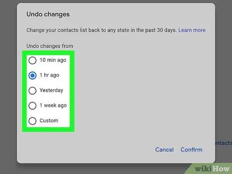 กู้คืน Google Contacts ขั้นตอนที่ 3