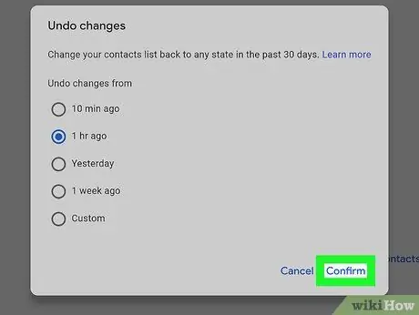 กู้คืน Google Contacts ขั้นตอนที่ 4