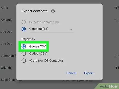 Restaurer les contacts Google Étape 9