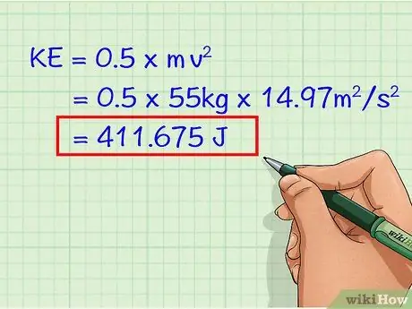 Vypočítajte kinetickú energiu, krok 6