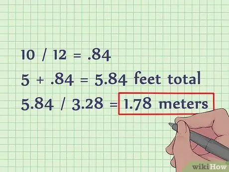 แปลงฟุตเป็นเมตรขั้นตอนที่ 3