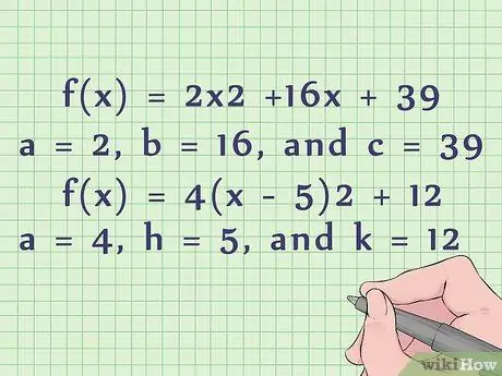 Gràfic d'una equació quadràtica Pas 2