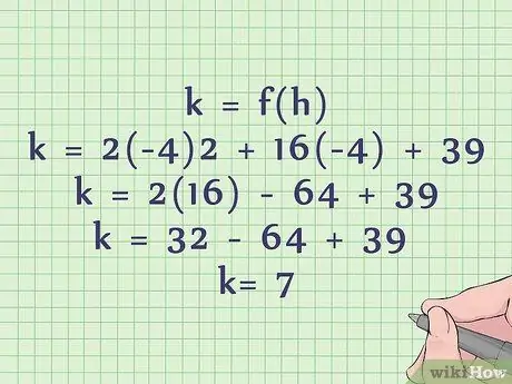 Dibuixeu una equació quadràtica al pas 4