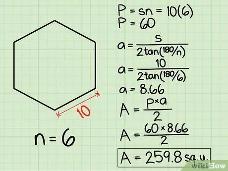 Tìm diện tích đa giác đều Bước 4