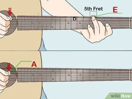 Stem een gitaar zonder stemapparaat Stap 2