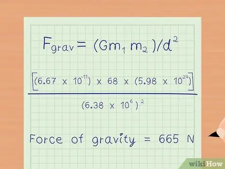 Calculate Force of Gravity Step 5