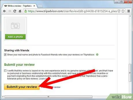 Escriba una reseña en TripAdvisor Paso 9