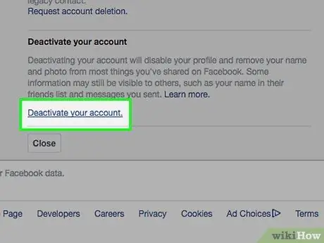 I-deactivate ang isang Facebook Account Hakbang 18