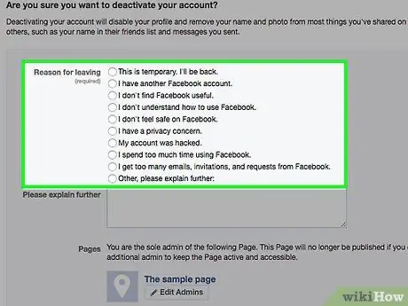 Désactiver un compte Facebook Étape 21