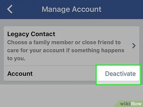 قم بإلغاء تنشيط حساب Facebook الخطوة 7